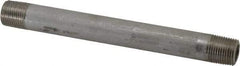 Merit Brass - Schedule 80, 3/8" Pipe x 6" Long, Grade 304/304L Stainless Steel Pipe Nipple - Seamless & Threaded - USA Tool & Supply