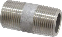 Merit Brass - Schedule 80, 3/4" Pipe x 2" Long, Grade 304/304L Stainless Steel Pipe Nipple - Seamless & Threaded - USA Tool & Supply