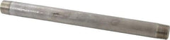 Merit Brass - Schedule 80, 3/4" Pipe x 12" Long, Grade 316/316L Stainless Steel Pipe Nipple - Seamless & Threaded - USA Tool & Supply