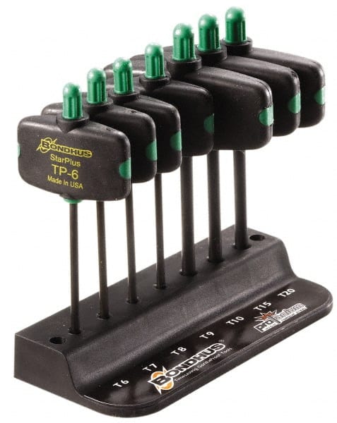 Bondhus - 7 Piece T6 to T20 Protanium High Torque Steel Wing Handle Torx Key Set - USA Tool & Supply