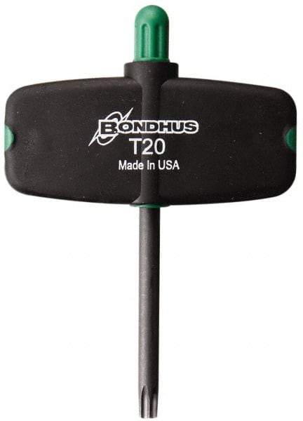 Bondhus - T20 Standard Torx Key - Wing Handle, Protanium High Torque Steel, 1-1/2" Length Under Head - USA Tool & Supply