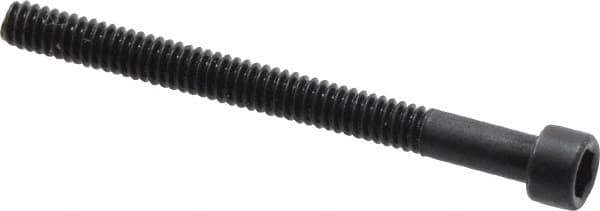 Made in USA - #2-56 UNC Hex Socket Drive, Socket Cap Screw - Alloy Steel, Black Oxide Finish, Partially Threaded, 1" Length Under Head - USA Tool & Supply