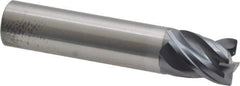 SGS - 1/2", 4 Flute, Single End, Solid Carbide, 0.0250 - 0.0300" Corner Radius End Mill - 2-1/2" OAL, Right Hand Flute, 5/8" LOC, Right Hand Cut - USA Tool & Supply