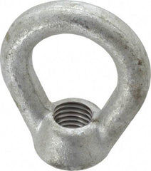 Gibraltar - 5,000 Lb Capacity, 3/4-10 Thread, Galvanized Finsih, Carbon Steel Heavy Duty Lifting Eye Nut - Grade C-1030, 3" High, 1-1/2" Inside & 2-1/2" Outside Eye Diam, 1-3/8" Bell/Base Width - USA Tool & Supply