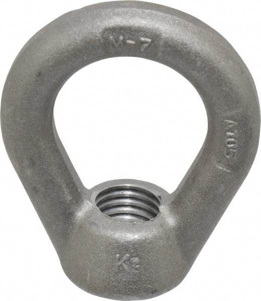 Gibraltar - 5,000 Lb Capacity, 3/4-10 Thread, Self Colored, Carbon Steel Heavy Duty Lifting Eye Nut - Grade C-1030, 3" High, 1-1/2" Inside & 2-1/2" Outside Eye Diam, 1-3/8" Bell/Base Width - USA Tool & Supply