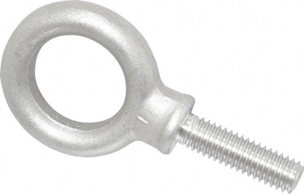 Gibraltar - 1,160 Lb Capacity, Stainless Steel, 3/8-16 Thread, Fixed Lifting Eye Bolt - Fully Threaded, 1-1/4" Shank, 1-1/4" Thread Length, Shoulder - USA Tool & Supply