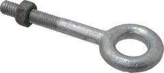 Gibraltar - 800 Lb Capacity, Steel, 5/16-18 Thread, Fixed Lifting Eye Bolt - Partially Threaded, 2-1/4" Shank, 1-1/4" Thread Length, No Shoulder - USA Tool & Supply