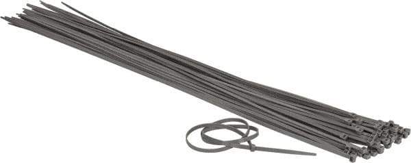 Made in USA - 48-9/16" Long Gray Nylon Standard Cable Tie - 175 Lb Tensile Strength, 2.29mm Thick, 4" Max Bundle Diam - USA Tool & Supply