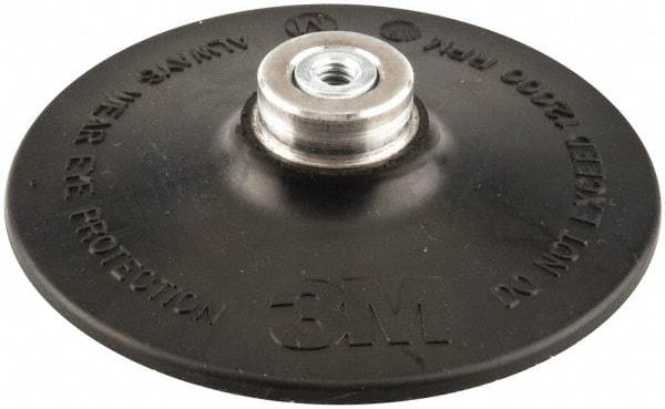 3M - 4" Diam Quick-Change Type S Disc Backing Pad - Medium Density, 12,000 RPM, Roloc TS Compatible - USA Tool & Supply
