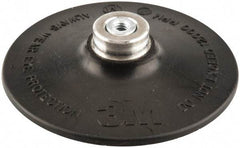 3M - 4" Diam Quick-Change Type S Disc Backing Pad - Medium Density, 12,000 RPM, Roloc TS Compatible - USA Tool & Supply