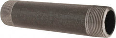 Made in USA - Schedule 80, 1-1/4" Diam x 7" Long Black Pipe Nipple - Threaded - USA Tool & Supply