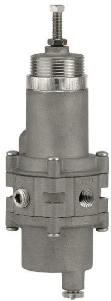 ARO/Ingersoll-Rand - 1/4" NPT Port 1 Piece Filter/Regulator FRL Unit - Stainless Steel Bowl, 20 SCFM, 250 Max psi, 8.35" High, Manual Drain - USA Tool & Supply