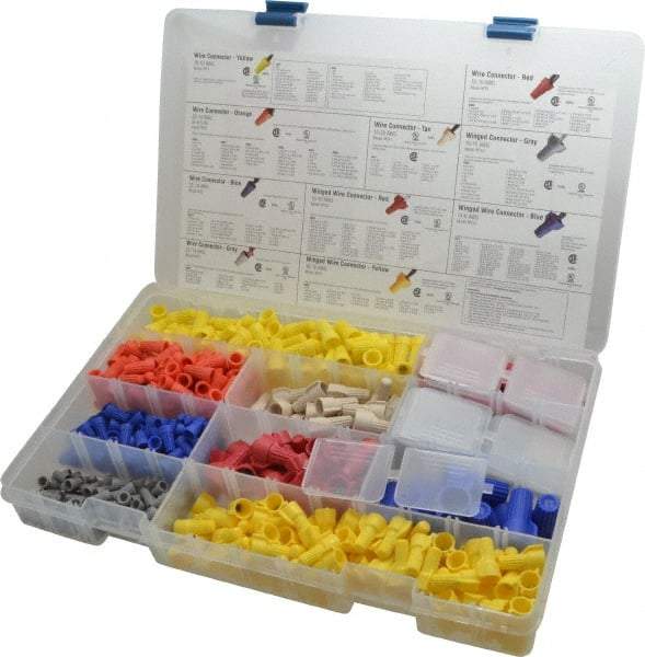 Buchanan - 570 Piece, Wire Connector Kit - 22 to 6 AWG Compatible Wire Size - USA Tool & Supply