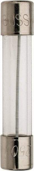 Cooper Bussmann - 250 VAC, 32 VDC, 0.06 Amp, Time Delay Miniature Glass Fuse - 1-1/4" OAL, 1/4" Diam - USA Tool & Supply