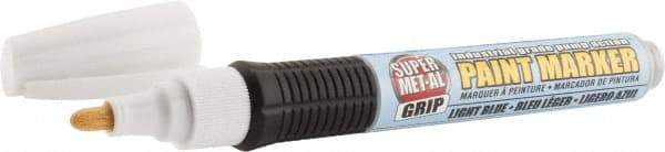 Super Met-Al - Light Blue Paint Marker - Fiber Tip, Oil Based - USA Tool & Supply