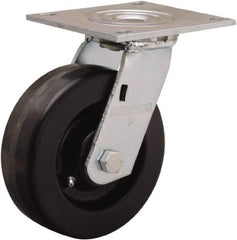 Hamilton - 6" Diam x 2" Wide x 7-1/2" OAH Top Plate Mount Swivel Caster - Phenolic, 900 Lb Capacity, Straight Roller Bearing, 5 x 5-1/2" Plate - USA Tool & Supply