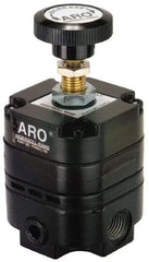 ARO/Ingersoll-Rand - 3/8 NPT Port, 14 CFM, Zinc Precision Constant Bleed Regulator - 2 to 25 psi Range, 150 Max psi Supply Pressure, 1/4" Gauge Port Thread, 2.12" Wide x 4.55" High - USA Tool & Supply
