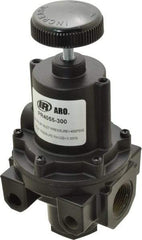ARO/Ingersoll-Rand - 3/4 NPT Port, 200 CFM, Zinc Diaphragm Operated Regulator - 0 to 30 psi Range, 400 Max psi Supply Pressure, 1/4" Gauge Port Thread, 3.62" Wide x 7.2" High - USA Tool & Supply