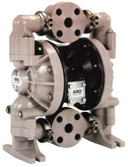 ARO/Ingersoll-Rand - 2" NPT, Nonmetallic, Air Operated Diaphragm Pump - PTFE Diaphragm, Polypropylene Housing - USA Tool & Supply