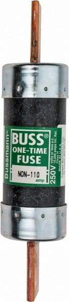 Cooper Bussmann - 125 VDC, 250 VAC, 110 Amp, Fast-Acting General Purpose Fuse - Bolt-on Mount, 7-1/8" OAL, 10 (RMS Symmetrical) kA Rating, 1-9/16" Diam - USA Tool & Supply