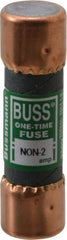 Cooper Bussmann - 125 VDC, 250 VAC, 2 Amp, Fast-Acting General Purpose Fuse - Fuse Holder Mount, 50.8mm OAL, 50 at AC/DC kA Rating, 9/16" Diam - USA Tool & Supply