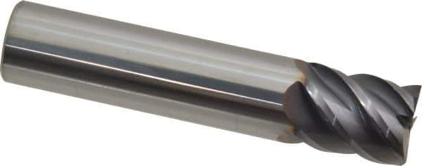 Niagara Cutter - 5/8", 3/4" LOC, 5/8" Shank Diam, 3" OAL, 5 Flute, Solid Carbide Square End Mill - Single End, TiAlN Finish, Spiral Flute, 45° Helix, Centercutting, Right Hand Cut, Right Hand Flute, Series S545 - USA Tool & Supply
