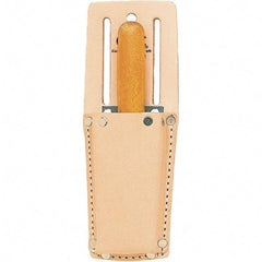 CLC - Knife Holster with 1 Pocket - Leather, Natural (Color), 2" Wide x 6" High x 1-1/4" Deep - USA Tool & Supply