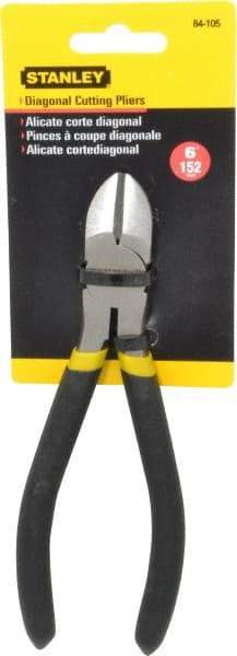 Stanley - 6" OAL, 7/16" Capacity, Cutting Pliers - 55/64" Jaw Length x 51/64" Jaw Width, Round Head, Cushion Grip Handle - USA Tool & Supply