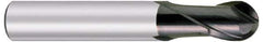 OSG - 1mm Diam, 1.5mm LOC, 2 Flute Solid Carbide Ball End Mill - TiAlN Finish, Single End, 50mm OAL, 6mm Shank Diam, Spiral Flute - USA Tool & Supply