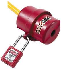 NMC - Plastic Plug Lockout - 2-1/4" Plug Size, 3/4 Max Cord Diam, 3-1/4" Lockout Length, 1 Padlock - USA Tool & Supply