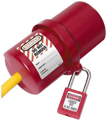 NMC - Plastic Plug Lockout - 3" Plug Size, 3/4 Max Cord Diam, 6" Lockout Length, 1 Padlock - USA Tool & Supply