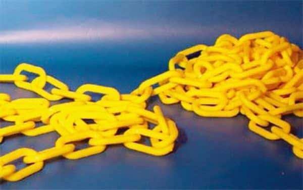 NMC - 100' Long x 2" Wide Plastic Chain - White - USA Tool & Supply