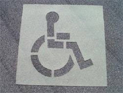 NMC - Handicapped Symbol Stencil - 38 Inch High x 34 Inch Wide Character x 0.06 Inch Thick, Polyethylene - USA Tool & Supply