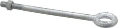 Gibraltar - 1,200 Lb Capacity, Steel, 3/8-16 Thread, Fixed Lifting Eye Bolt - Partially Threaded, 6" Shank, 1-1/2" Thread Length, No Shoulder - USA Tool & Supply