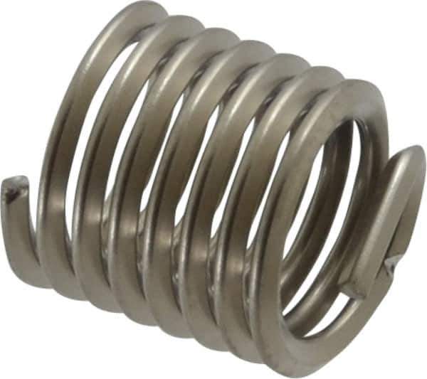 Recoil - 7/16-14 UNC, 0.656" OAL, Free Running Helical Insert - 7-3/8 Free Coils, Tanged, Stainless Steel, 1-1/2D Insert Length - USA Tool & Supply