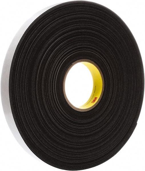 3M - 108' Long x 1" Wide, High Density Foam Tape Weatherstripping - 1/16" Door Thickness, Vinyl - USA Tool & Supply