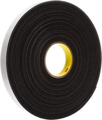 3M - 108' Long x 1" Wide, High Density Foam Tape Weatherstripping - 1/16" Door Thickness, Vinyl - USA Tool & Supply