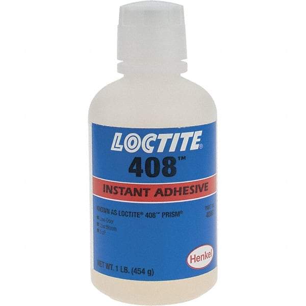 Loctite - 16 oz Bottle Clear Instant Adhesive - 408 1 LB BOTTLE PRISM INSTANT ADHESIVE - USA Tool & Supply