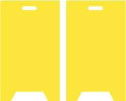 NMC - Blank - No Legend, 12" Wide x 20" High, Plastic Floor Sign - A-Frame, Yellow, For Accident Prevention - USA Tool & Supply