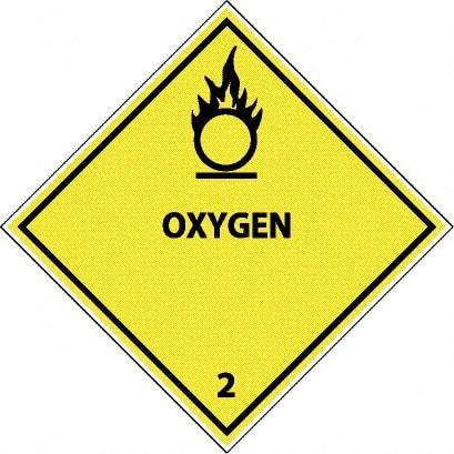 NMC - Oxygen DOT Shipping Label - 4" High x 4" Wide - USA Tool & Supply