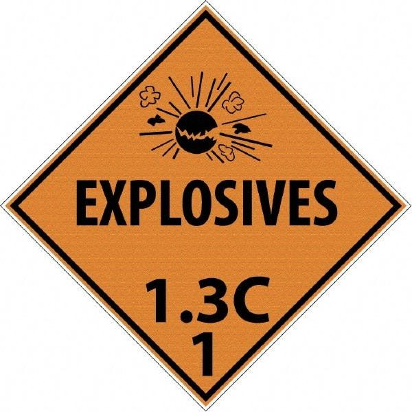 NMC - 10-3/4" Wide x 10-3/4" High, Rigid Plastic Placard - Black on Orange, UV Resistant, Chemical Resistant, Graffiti Proof - USA Tool & Supply