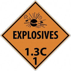 NMC - 10-3/4" Wide x 10-3/4" High, Rigid Plastic Placard - Black on Orange, UV Resistant, Chemical Resistant, Graffiti Proof - USA Tool & Supply