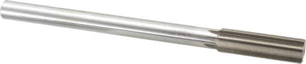 Interstate - 0.744" High Speed Steel 6 Flute Chucking Reamer - Straight Flute, 5/8" Straight Shank, 2-1/2" Flute Length, 9-1/2" OAL - USA Tool & Supply