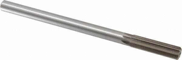 Interstate - 0.615" High Speed Steel 6 Flute Chucking Reamer - Straight Flute, 9/16" Straight Shank, 2-1/4" Flute Length, 9" OAL - USA Tool & Supply