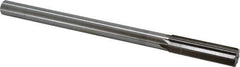 Interstate - 0.654" High Speed Steel 6 Flute Chucking Reamer - Straight Flute, 9/16" Straight Shank, 2-1/4" Flute Length, 9" OAL - USA Tool & Supply