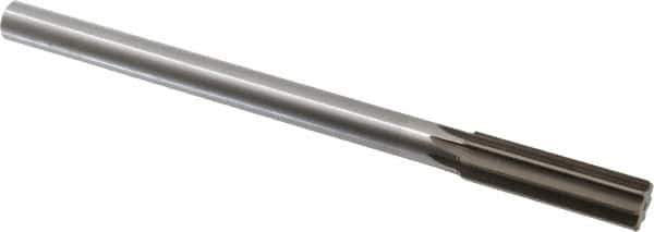 Interstate - 0.67" High Speed Steel 6 Flute Chucking Reamer - Straight Flute, 9/16" Straight Shank, 2-1/4" Flute Length, 9" OAL - USA Tool & Supply