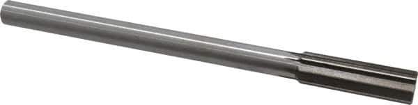 Interstate - 0.695" High Speed Steel 6 Flute Chucking Reamer - Straight Flute, 9/16" Straight Shank, 2-1/4" Flute Length, 9" OAL - USA Tool & Supply