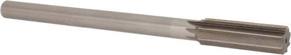 Interstate - 0.726" High Speed Steel 6 Flute Chucking Reamer - Straight Flute, 5/8" Straight Shank, 2-1/2" Flute Length, 9-1/2" OAL - USA Tool & Supply