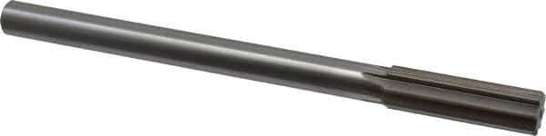 Interstate - 0.743" High Speed Steel 6 Flute Chucking Reamer - Straight Flute, 5/8" Straight Shank, 2-1/2" Flute Length, 9-1/2" OAL - USA Tool & Supply