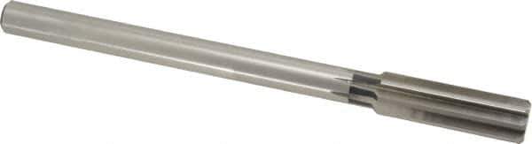 Interstate - 0.799" High Speed Steel 6 Flute Chucking Reamer - Straight Flute, 5/8" Straight Shank, 2-1/2" Flute Length, 9-1/2" OAL - USA Tool & Supply